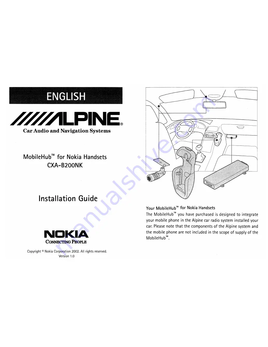 Alpine CXA-B200NK Installation Manual Download Page 1