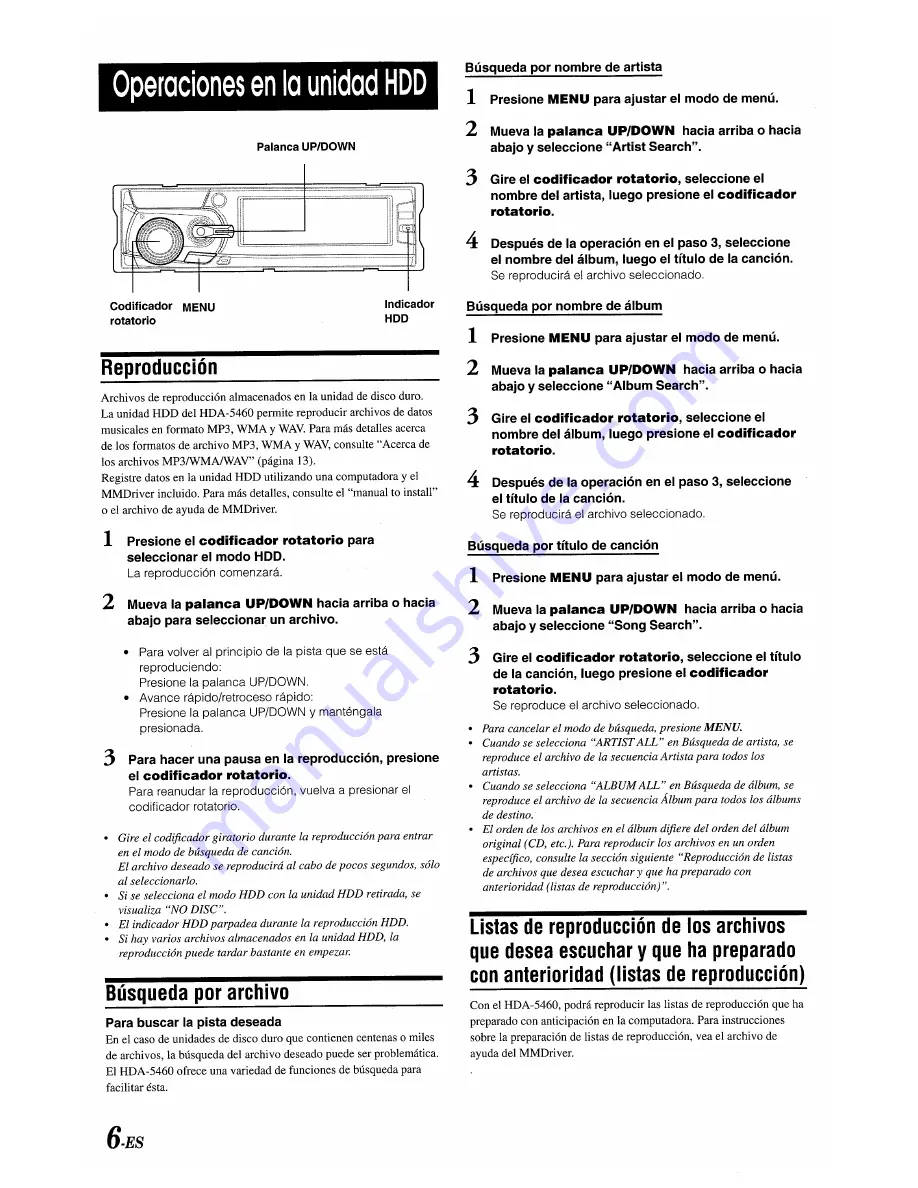 Alpine HDA-5460 Owner'S Manual Download Page 44