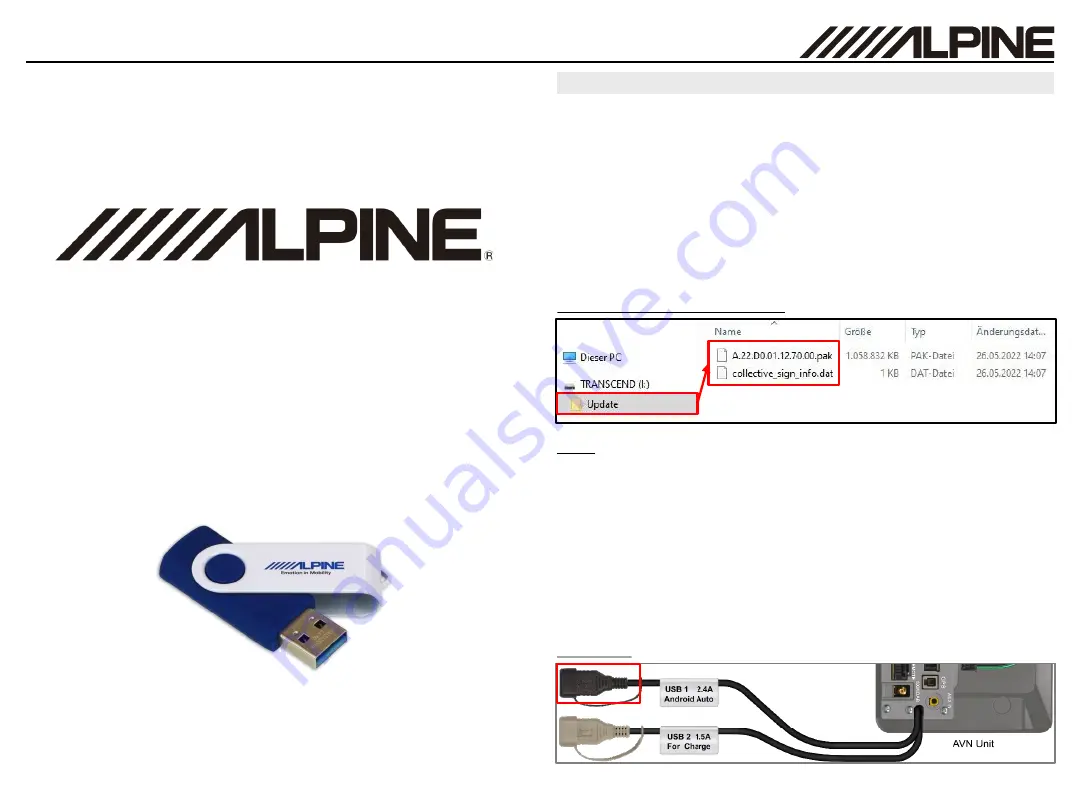 Alpine iLX-705D Software Update Procedure Download Page 1