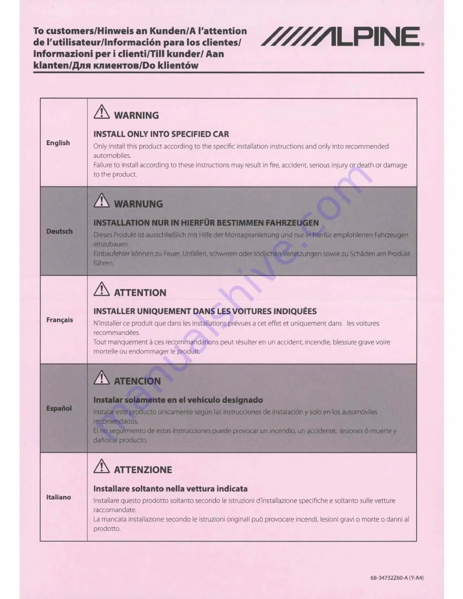 Alpine INE-W987HD Owner'S Manual Download Page 1