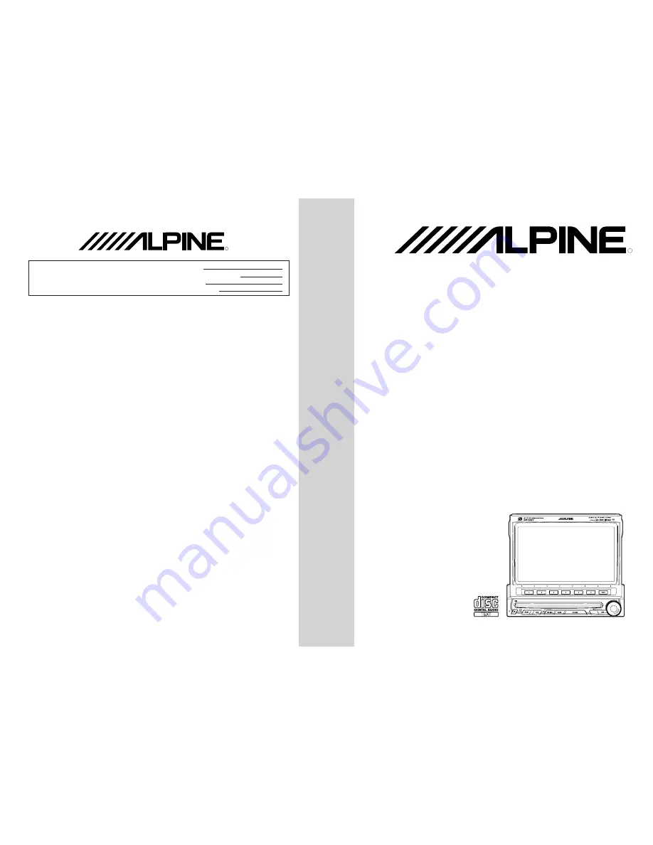 Alpine IVA-C800 Owner'S Manual Download Page 1