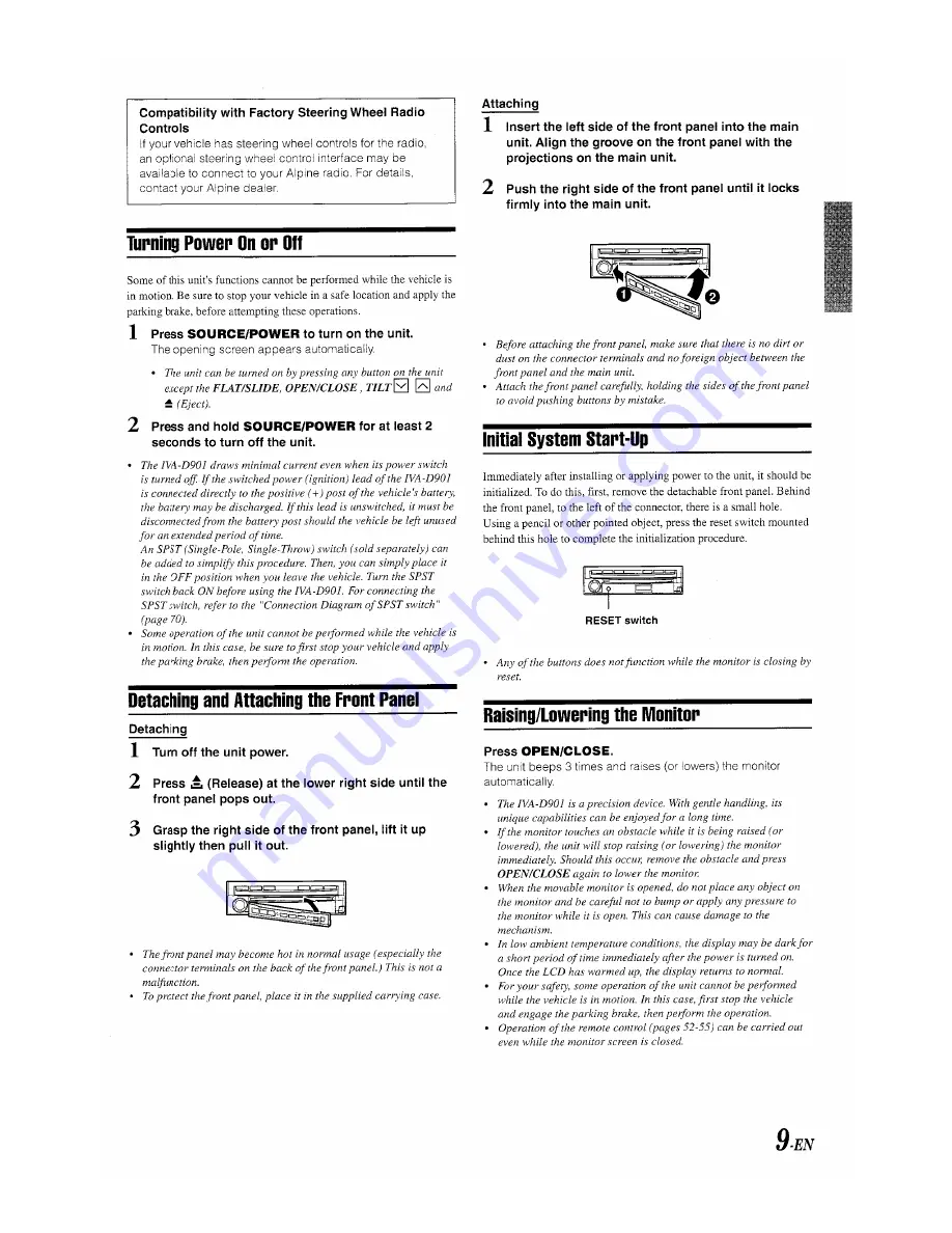 Alpine IVA-D901 Скачать руководство пользователя страница 11