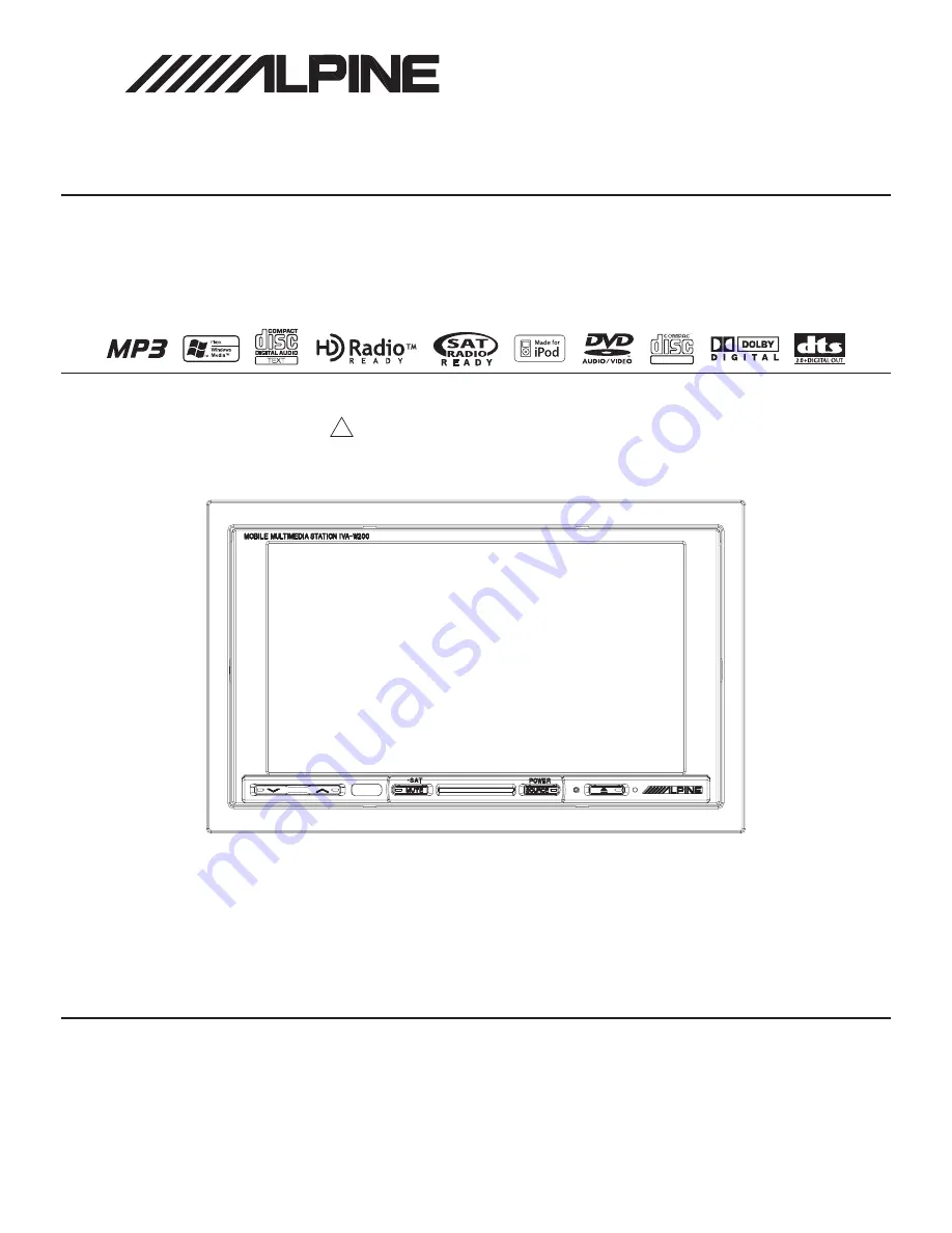 Alpine IVA-W200 Service Manual Download Page 1