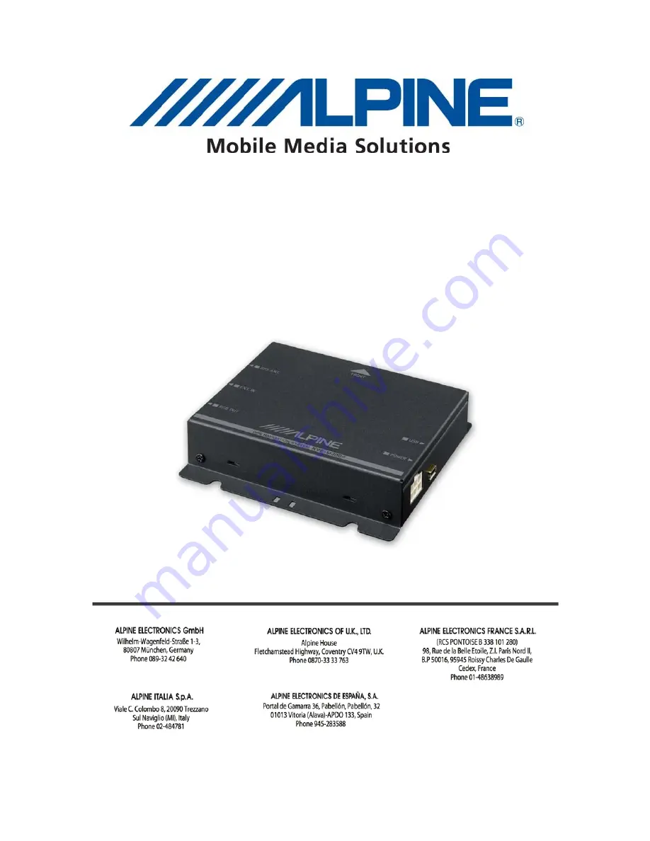 Alpine NVE-M300P Software Update Manual Download Page 1