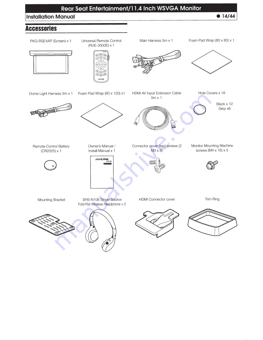 Alpine PKG-RSE4AP Owner'S Manual Download Page 14