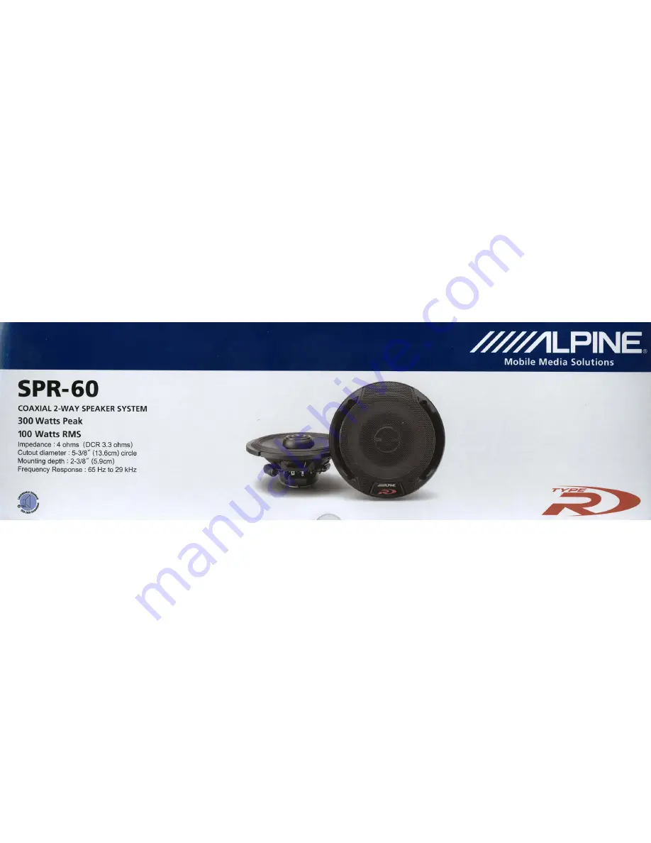 Alpine SPR-60 Installation Manual Download Page 3