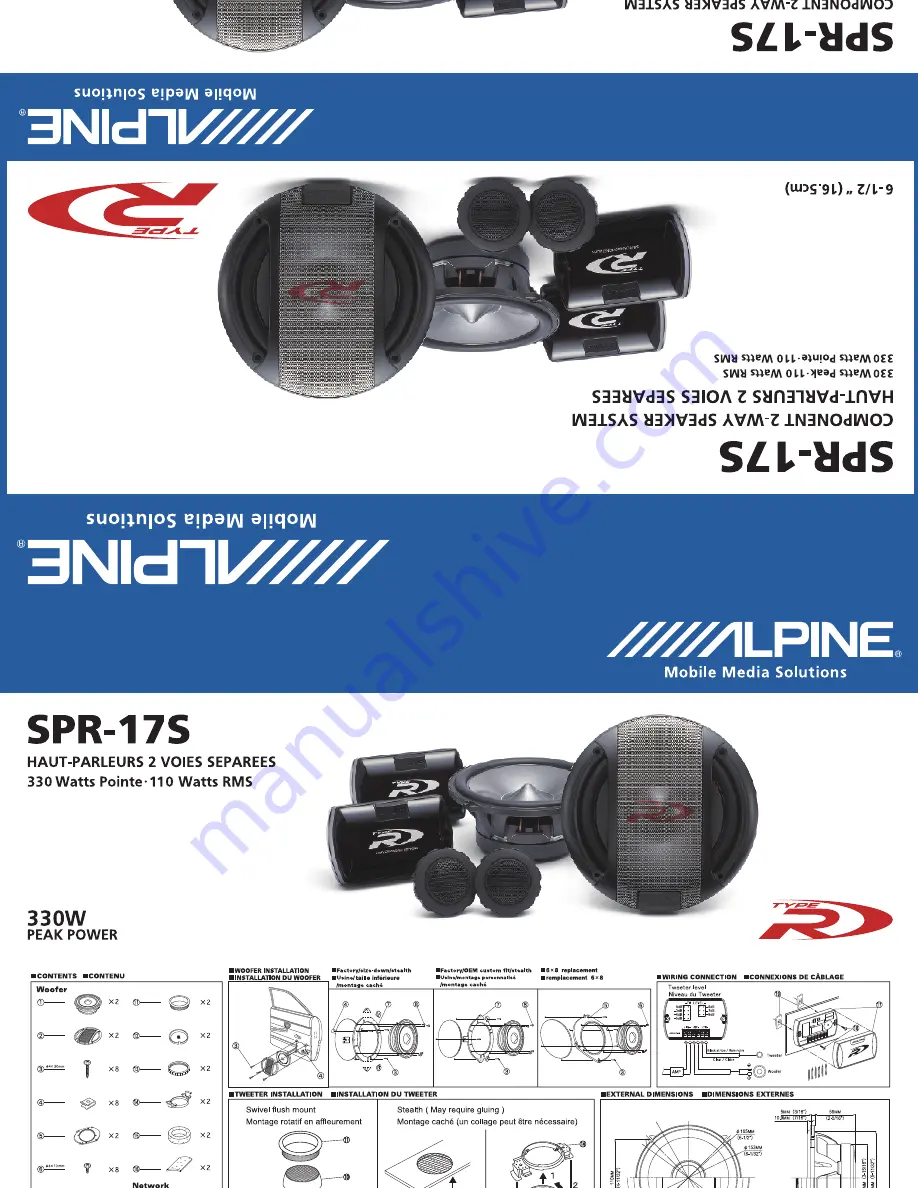 Alpine SPR17LS Specifications Download Page 1