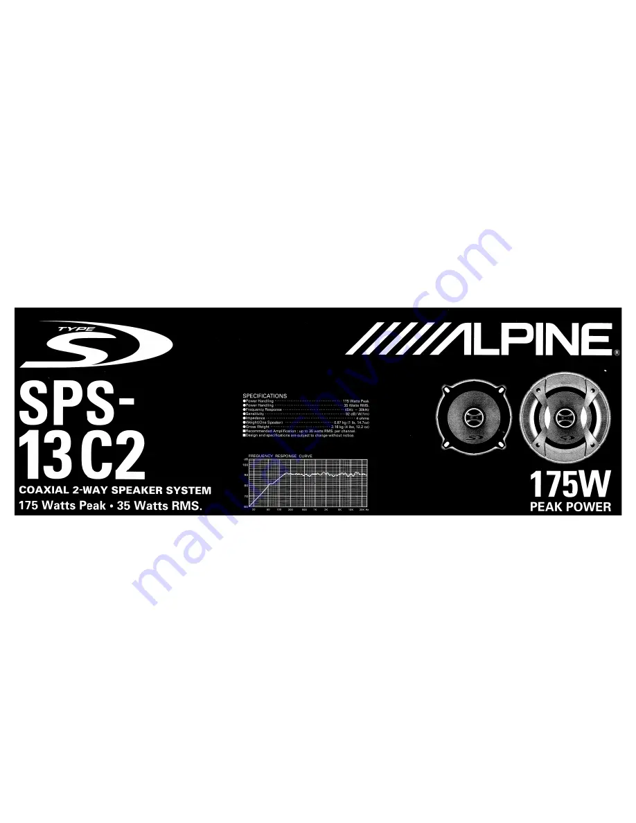 Alpine SPS-13C2 - Type-S Car Speaker Скачать руководство пользователя страница 3