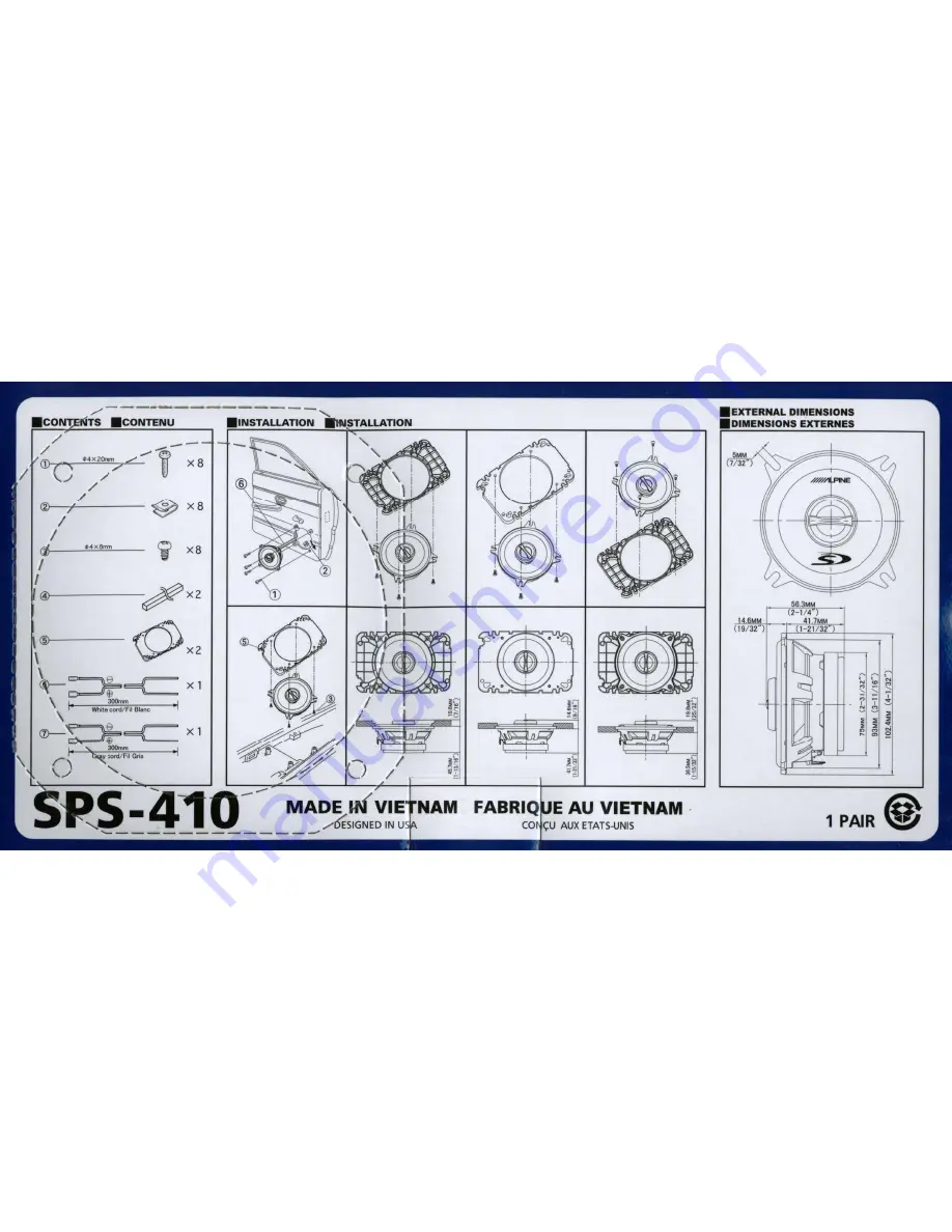 Alpine SPS-410 Installation Manual Download Page 1