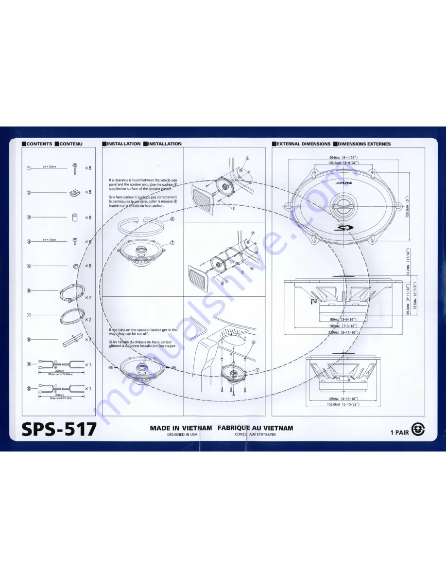 Alpine SPS-517 Installation Instructions Download Page 1