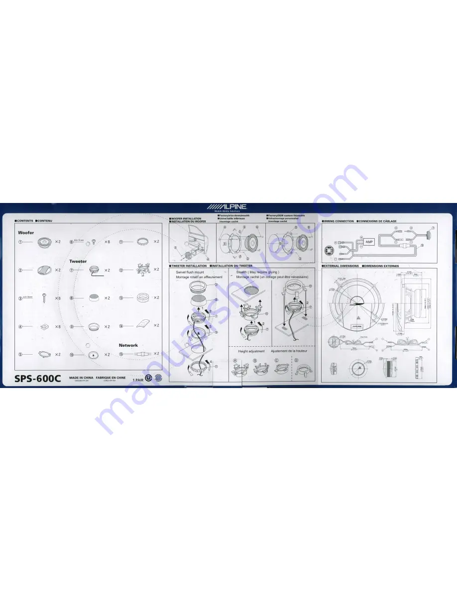 Alpine SPS-600C - Type-S Car Speaker Installation Manual Download Page 1