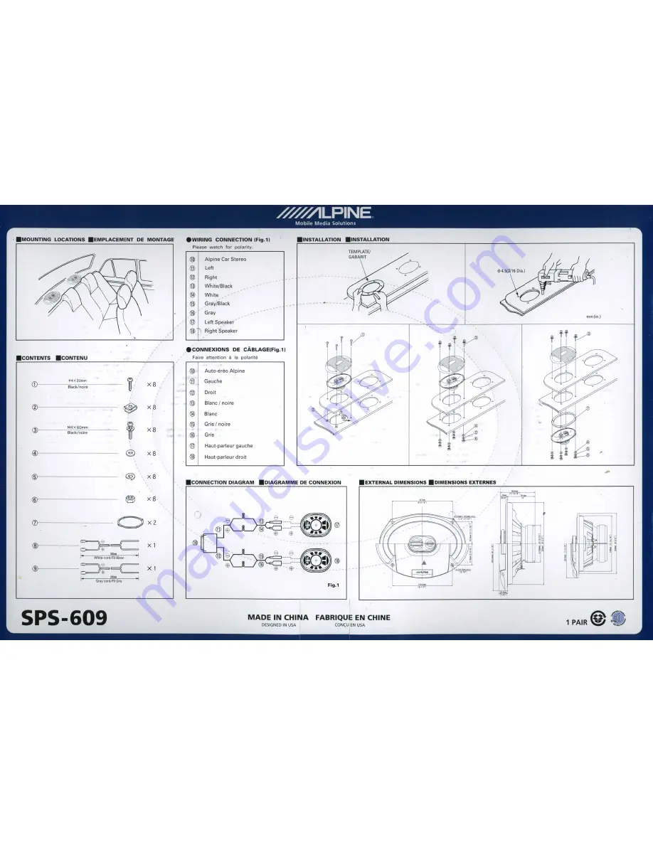 Alpine SPS 609 - Type-S Car Speaker User Manual Download Page 1