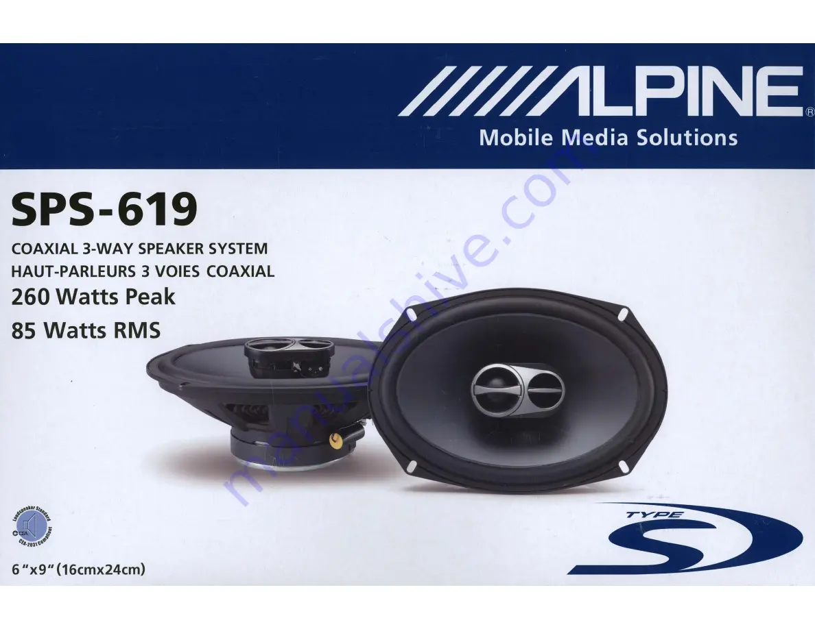 Alpine SPS-619 Manual Download Page 1