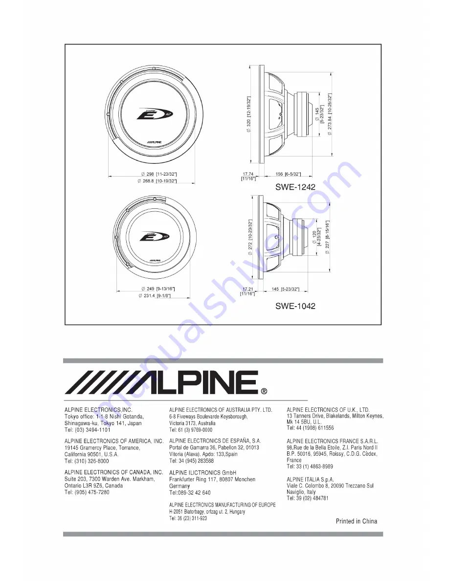 Alpine SWE-1042 Скачать руководство пользователя страница 4