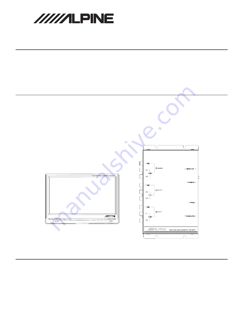 Alpine TME-M770 Скачать руководство пользователя страница 1