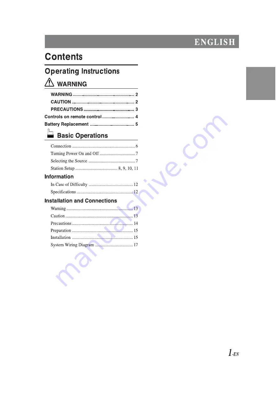 Alpine TUE-T252TX Owner'S Manual Download Page 2