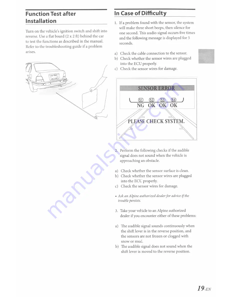 Alpine VPX-B104R Owner'S Manual Download Page 20