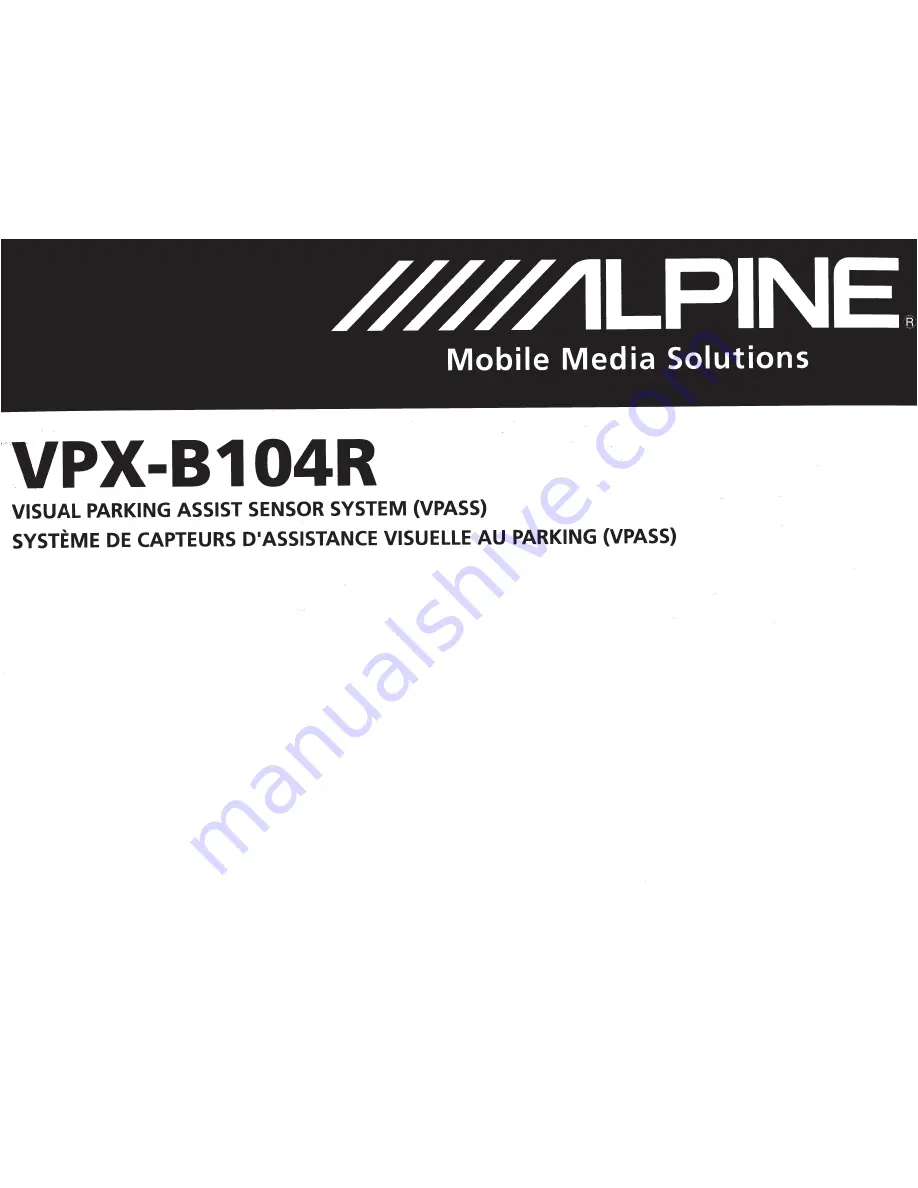 Alpine VPX-B104R Owner'S Manual Download Page 27