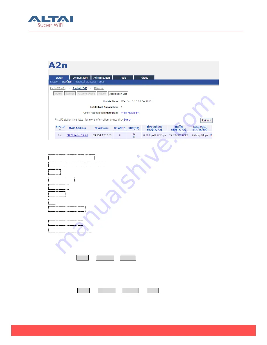 ALTAI A2N Configuration Manual Download Page 27