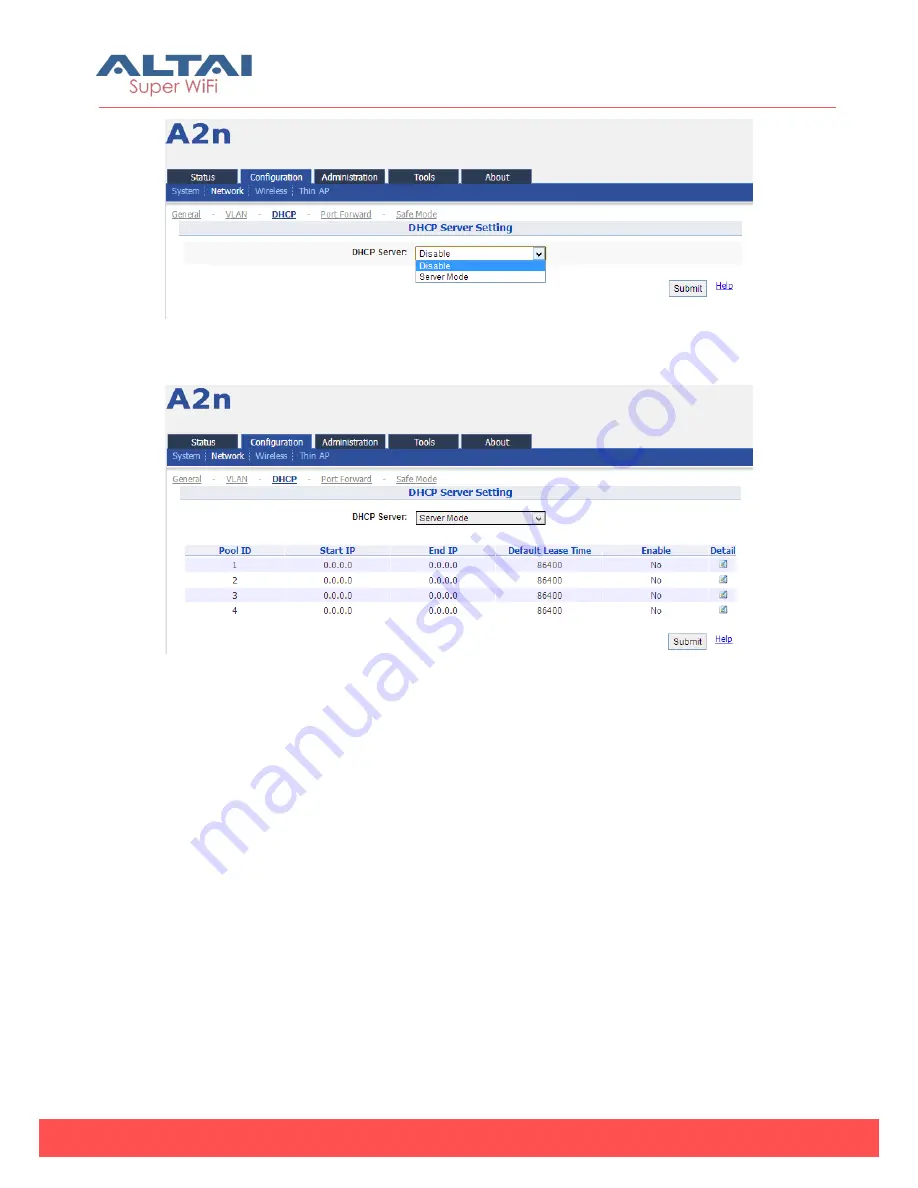 ALTAI A2N Configuration Manual Download Page 52