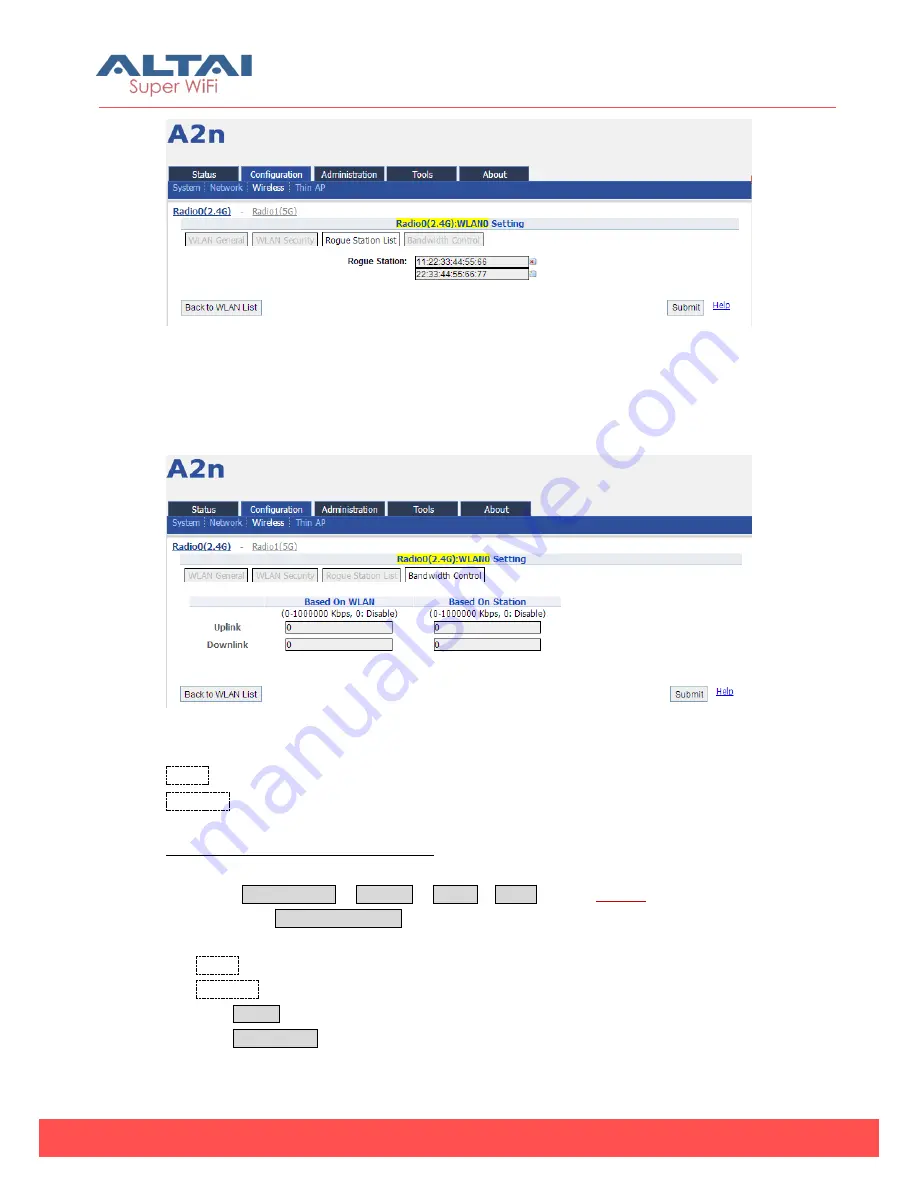 ALTAI A2N Configuration Manual Download Page 69