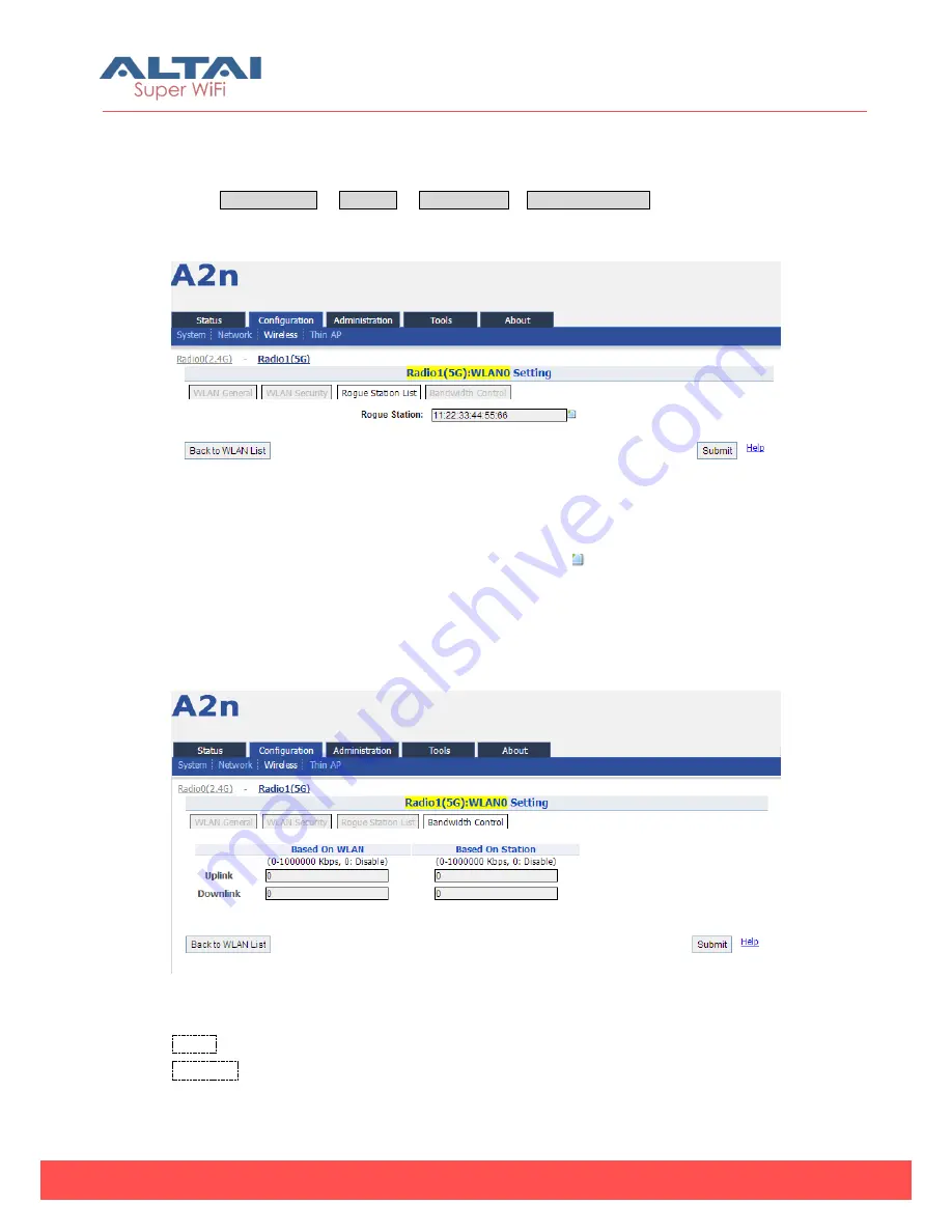 ALTAI A2N Configuration Manual Download Page 85