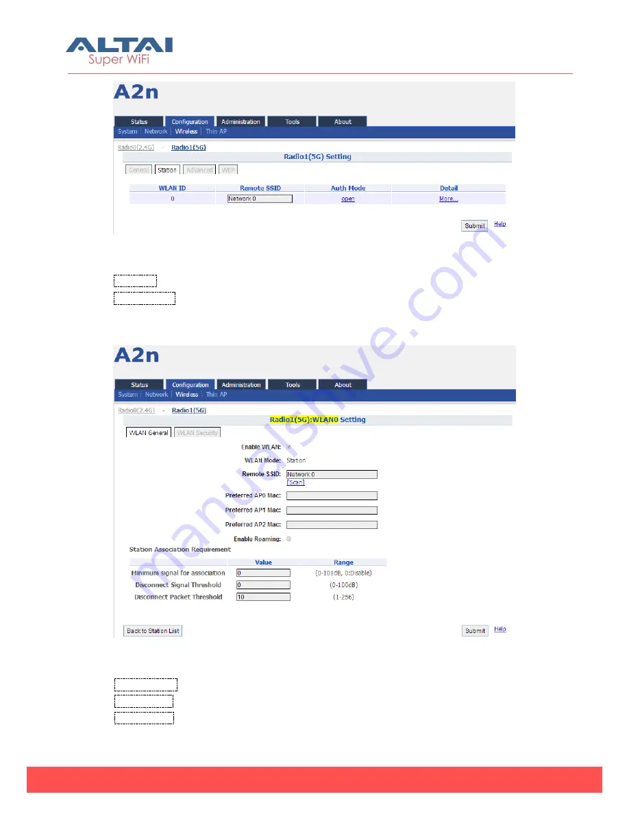 ALTAI A2N Configuration Manual Download Page 87