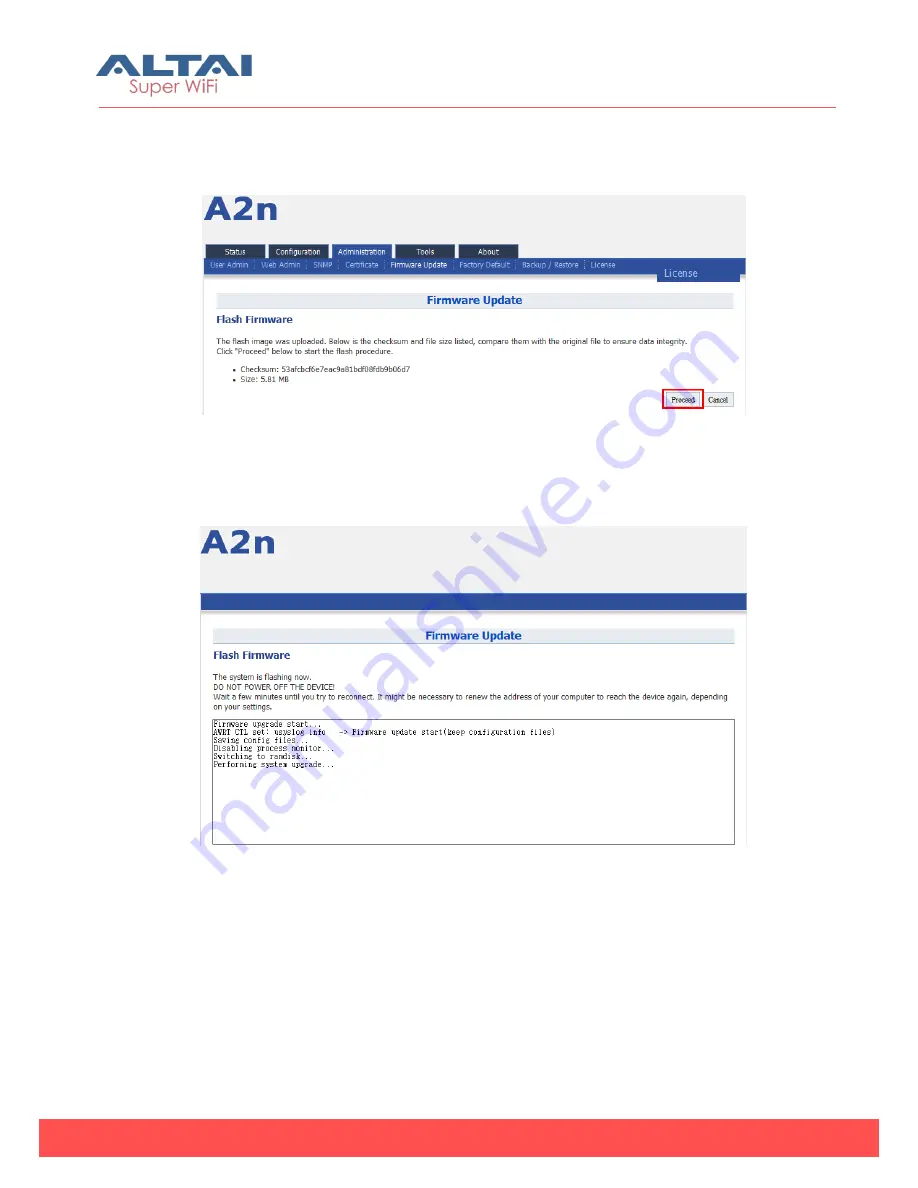 ALTAI A2N Configuration Manual Download Page 104