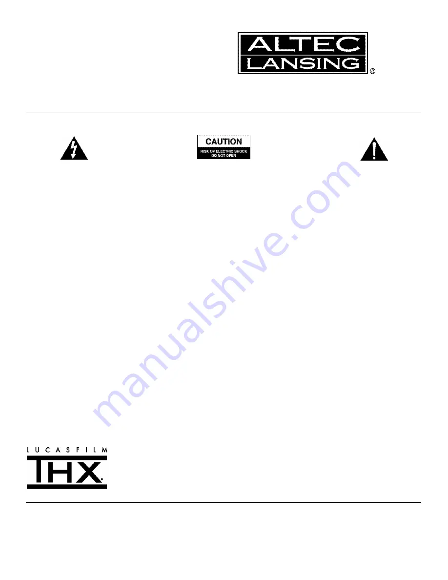 Altec Lansing ADA890 User Manual Download Page 1