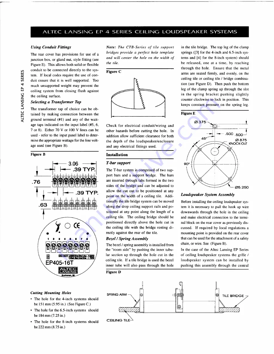 Altec Lansing EP4 CEILING SPEAKERS Manual Download Page 2