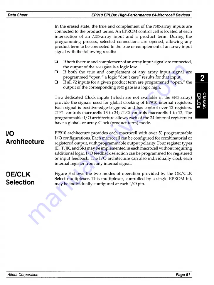 Altera Classic Data Book Download Page 91