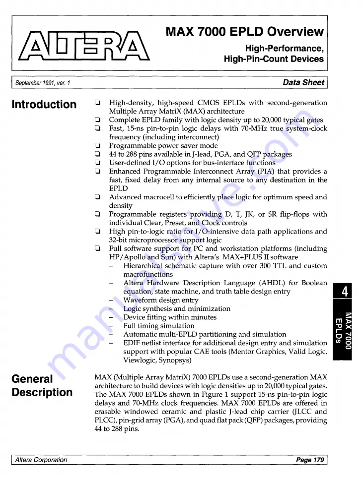 Altera Classic Data Book Download Page 189