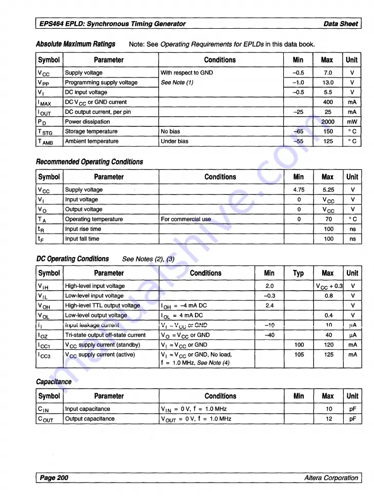 Altera Classic Data Book Download Page 210