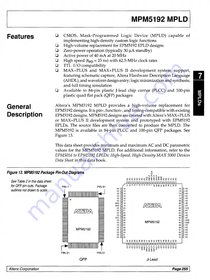 Altera Classic Data Book Download Page 265