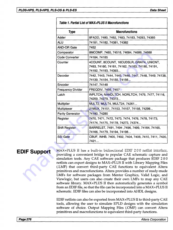 Altera Classic Data Book Download Page 286