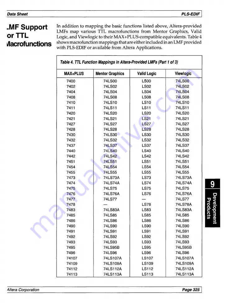 Altera Classic Data Book Download Page 335