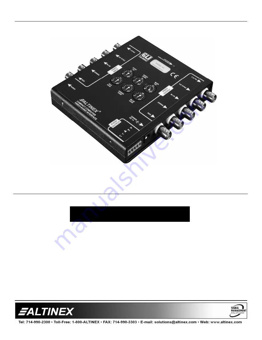 Altinex DA203-101 Скачать руководство пользователя страница 1