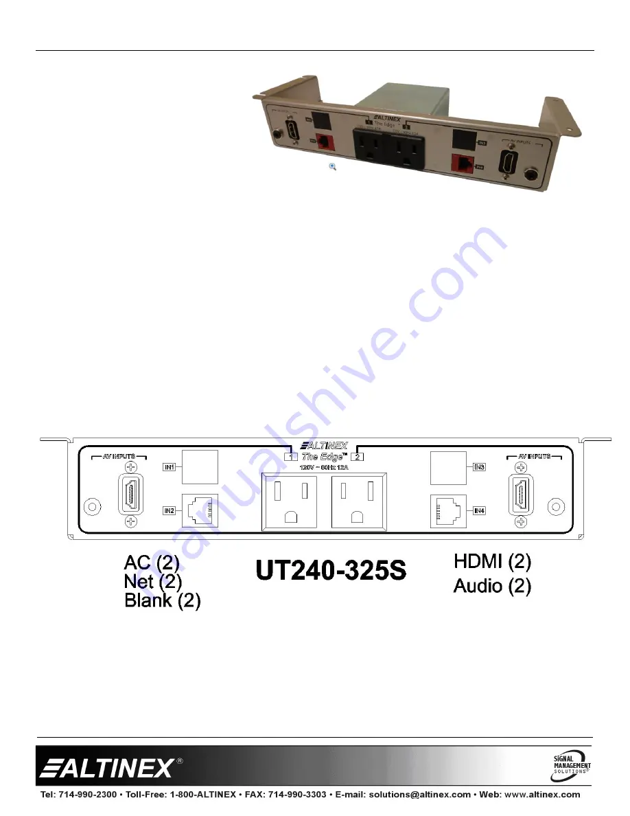 Altinex UT240-325S Скачать руководство пользователя страница 3