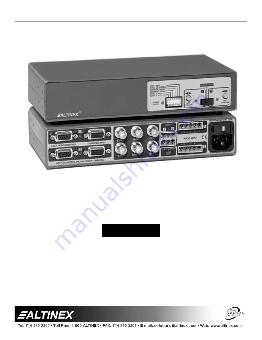 Altinex VA6831FC User Manual Download Page 1