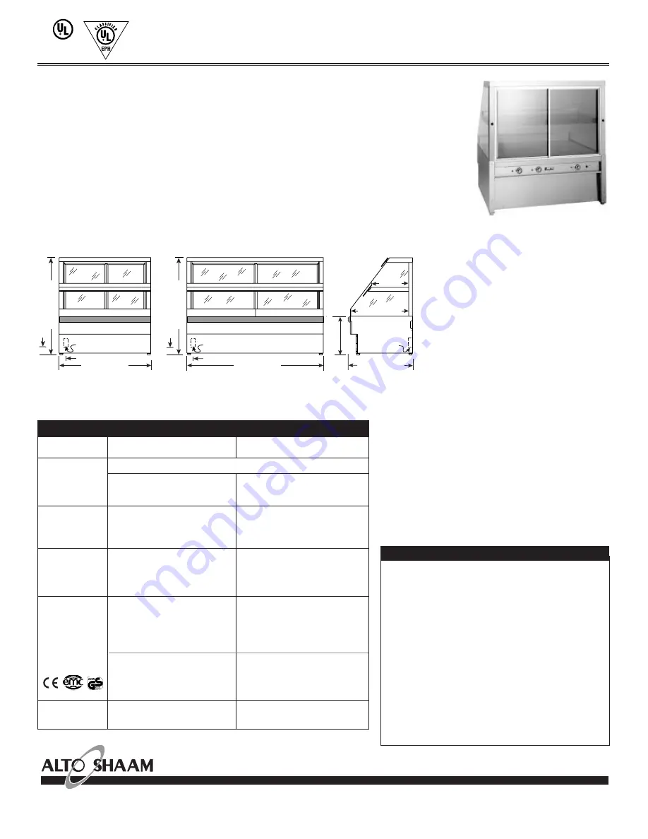 Alto-Shaam CC-48 Specifications Download Page 2