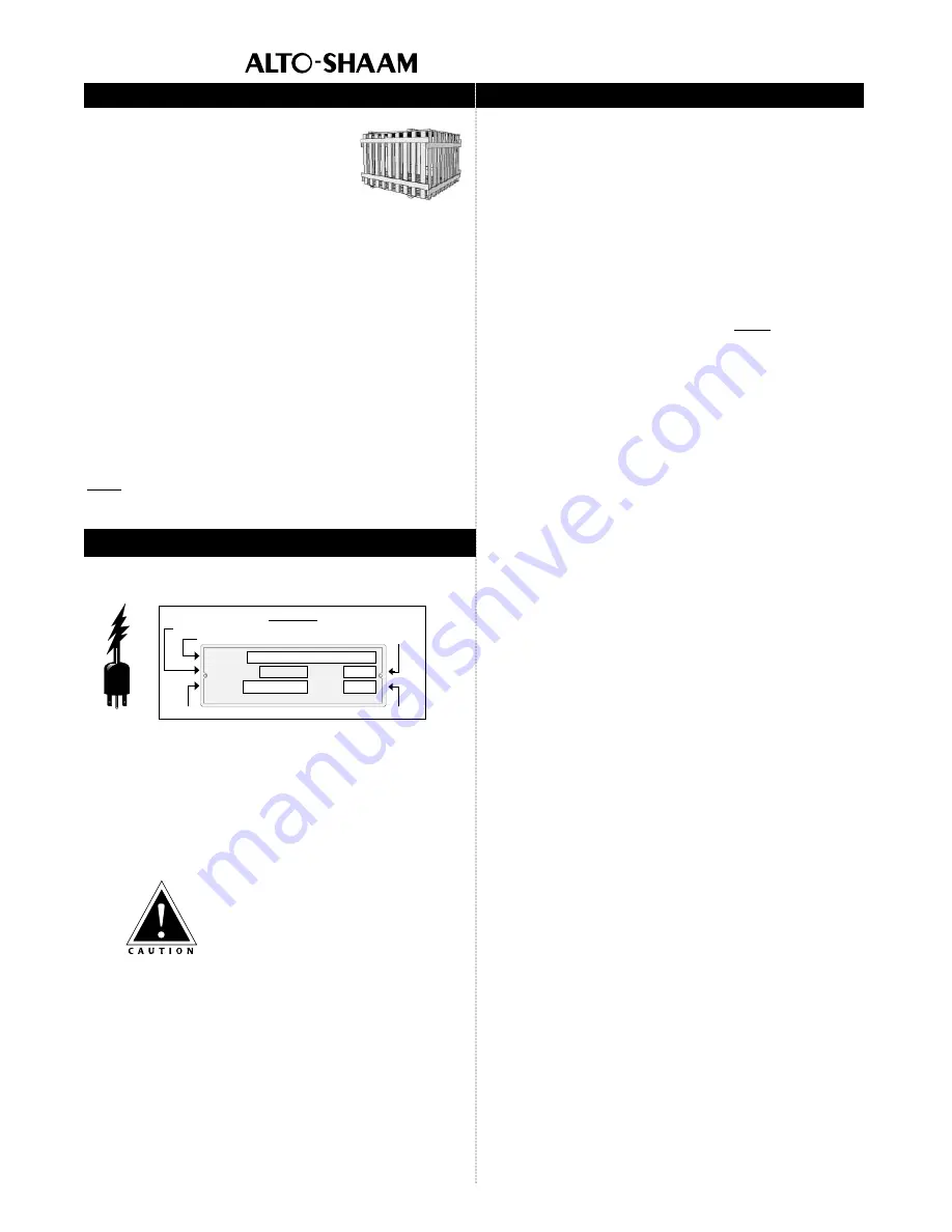 Alto-Shaam TY-96 Operation And Care Manual Download Page 2