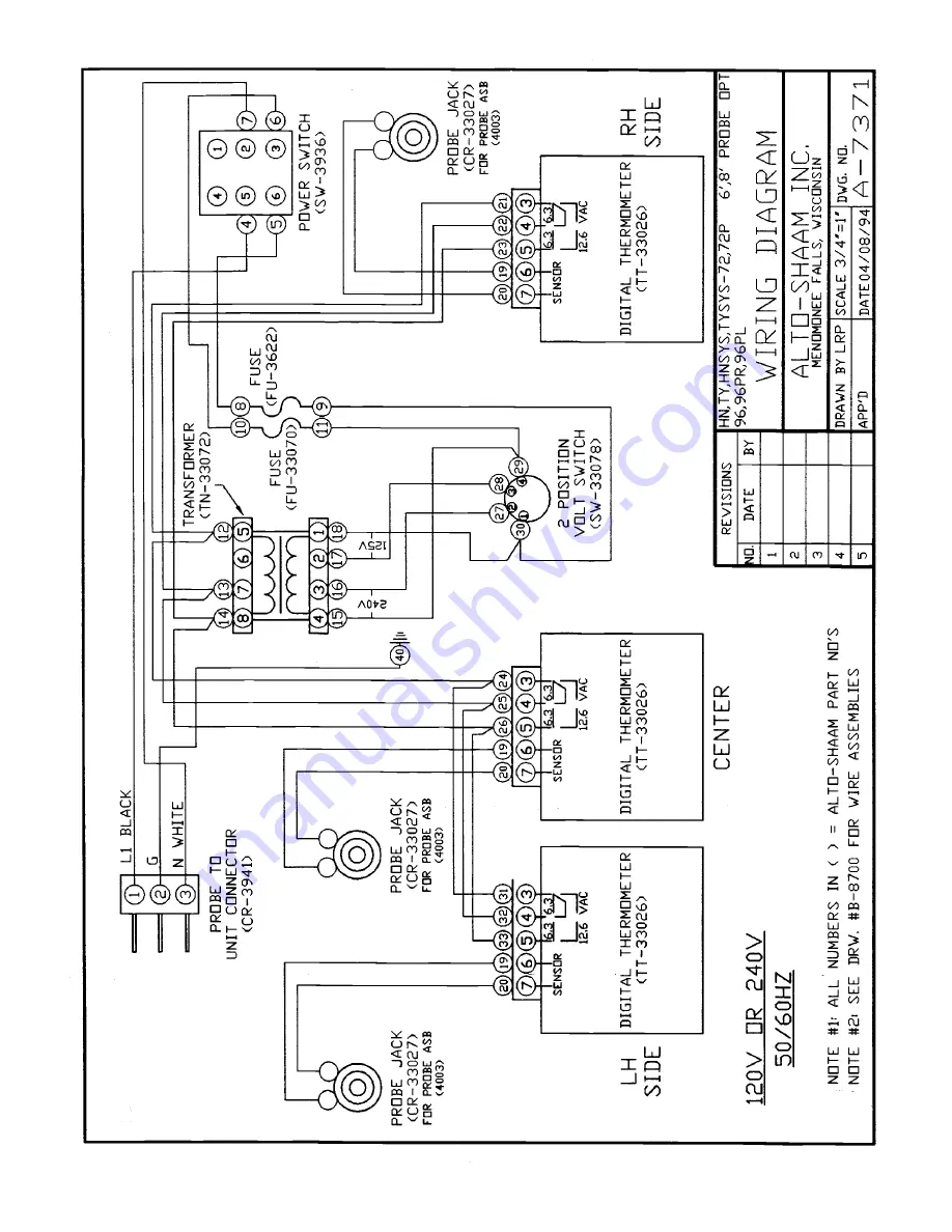 Alto-Shaam TY-96 Operation And Care Manual Download Page 40