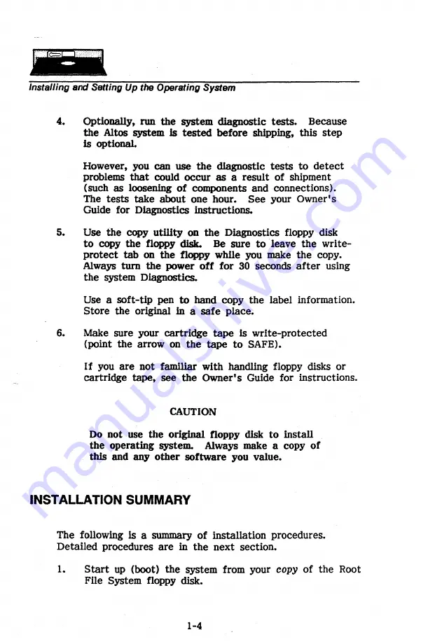 Altos Computer Systems V  386 Series Installation Manual Download Page 16