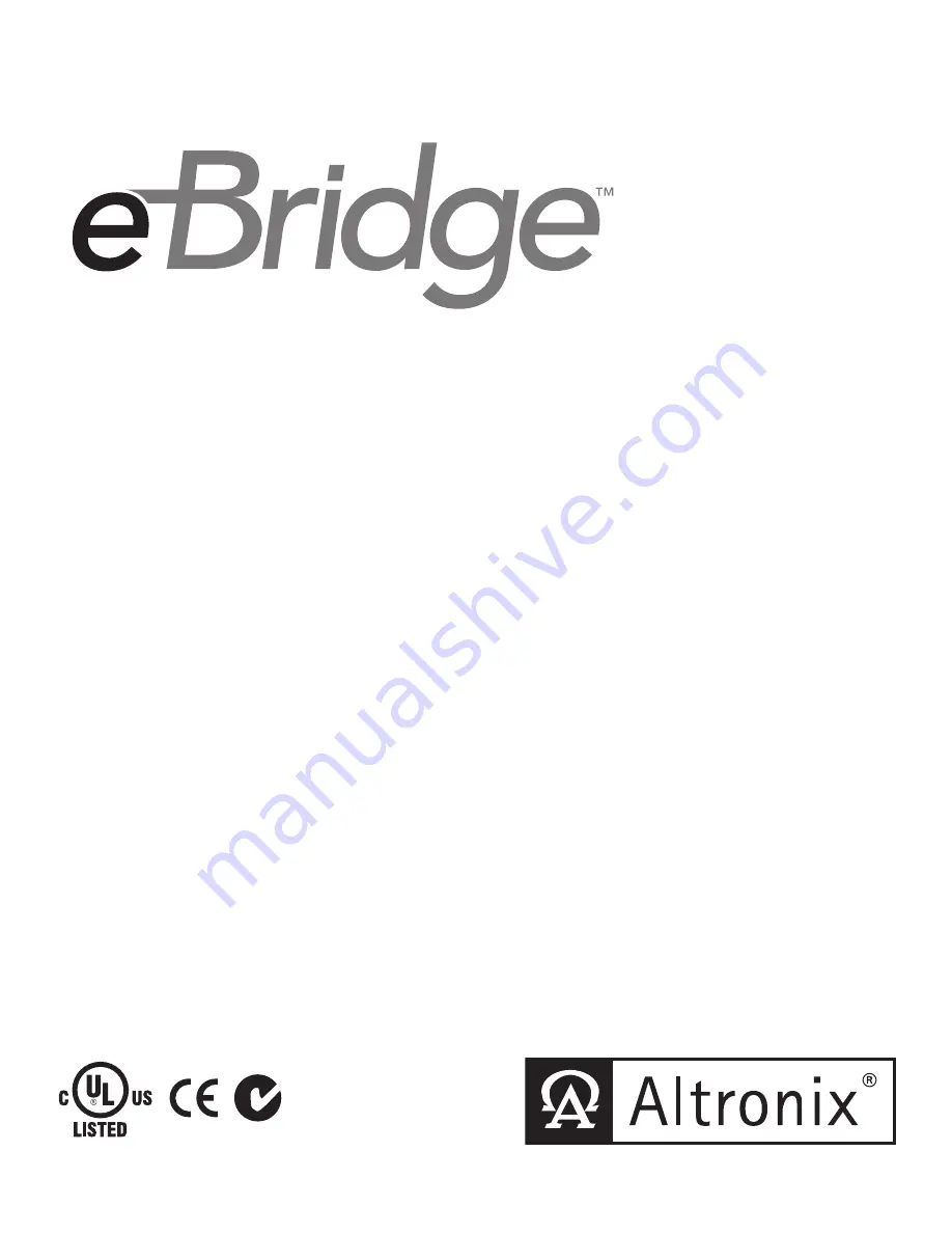 Altronix eBridge Plus Installation Manual Download Page 1