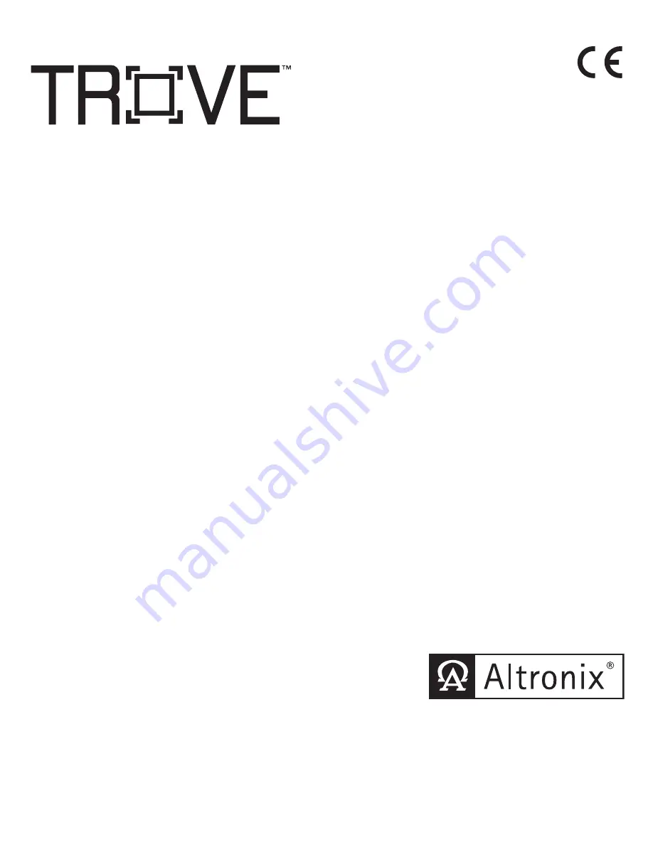 Altronix Trove T2KHK3F12 Installation Manual Download Page 1