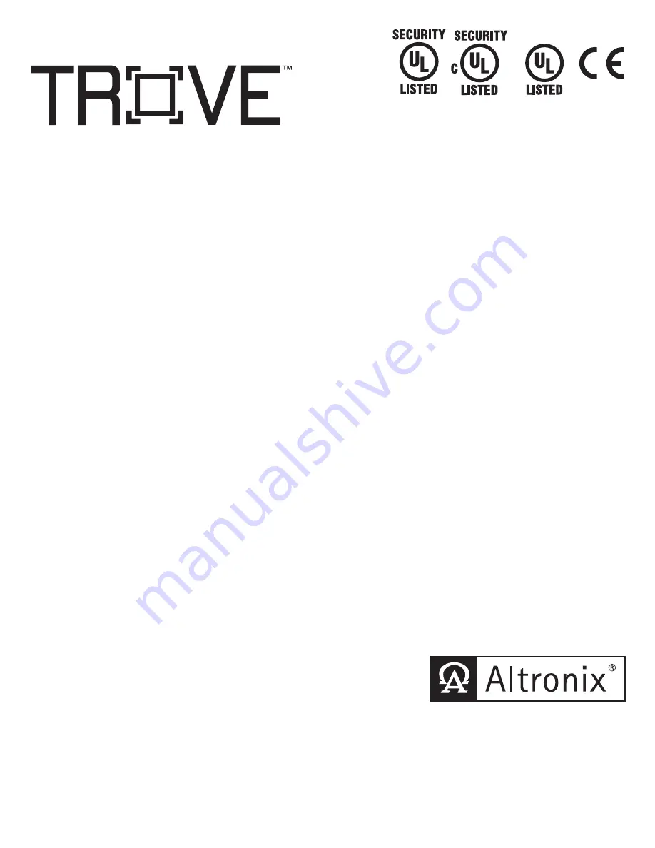 Altronix Trove1HC1 Installation Manual Download Page 1