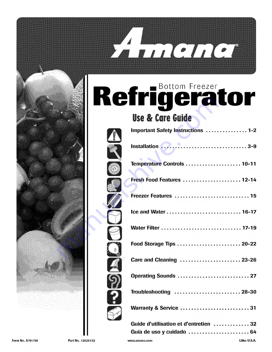 Amana 12828152 Скачать руководство пользователя страница 1