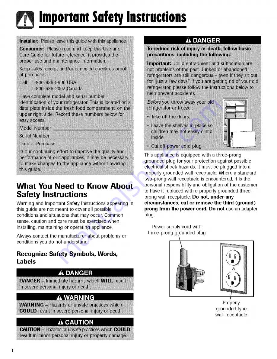 Amana 12828152 Use & Care Manual Download Page 2