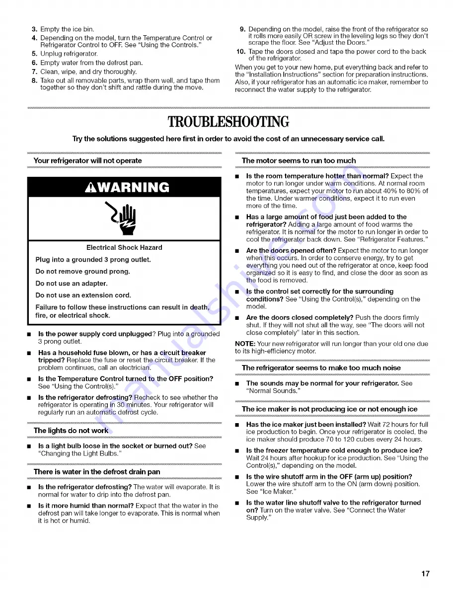 Amana 2326194A Use & Care Manual Download Page 17