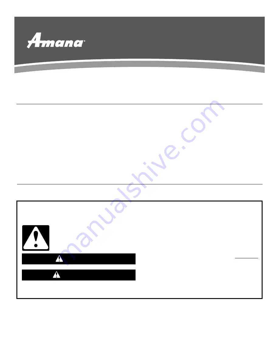 Amana A1RXNGFYS User Instructions Download Page 1